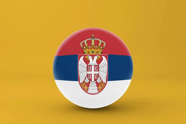 stock image Serbia flag Badge Icon