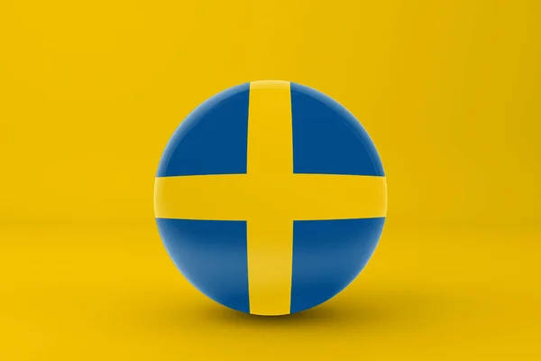 Abzeichen Der Schwedischen Flagge — Stockfoto