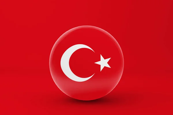 Törökország Zászlós Jelvény Ikon — Stock Fotó