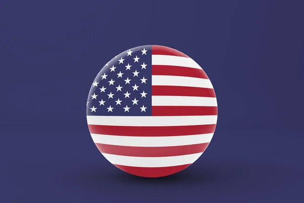 美国国旗徽章图标 — 图库照片