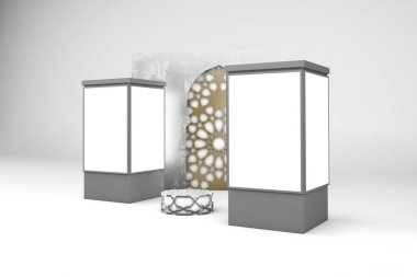 Arap Şehir Işıkları Beyaz Arkaplanda Sağda