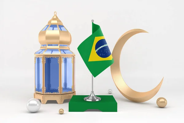 Ramadan Brasilien Med Halvmåne Rendering — Stockfoto