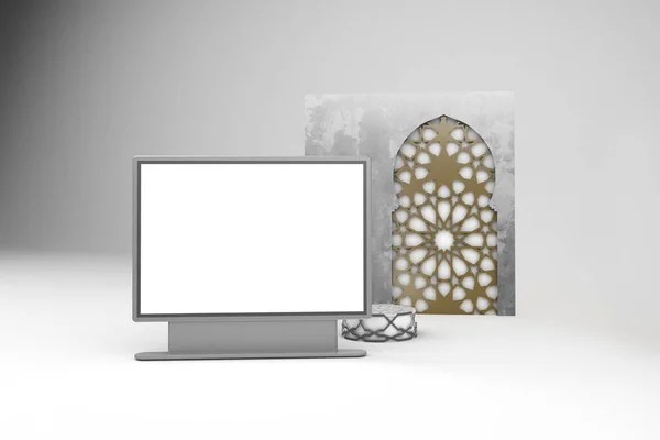 Arabische Straße Reklametafel Vorderseite Weißem Hintergrund — Stockfoto