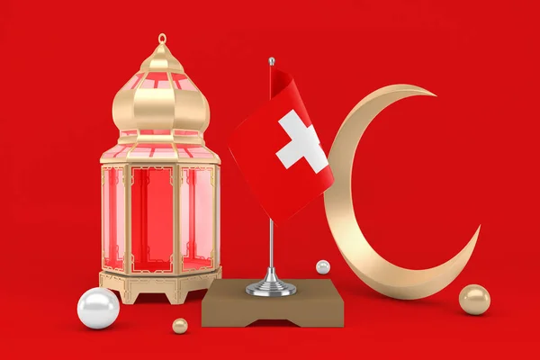 Ramadan Schweiz Med Halvmåne — Stockfoto