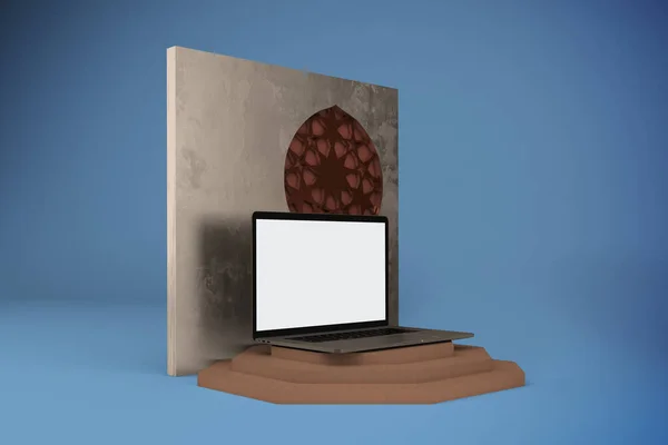 Arabski Laptop Lewej Stronie — Zdjęcie stockowe