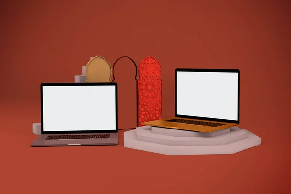Arapça Laptoplar Önden — Stok fotoğraf
