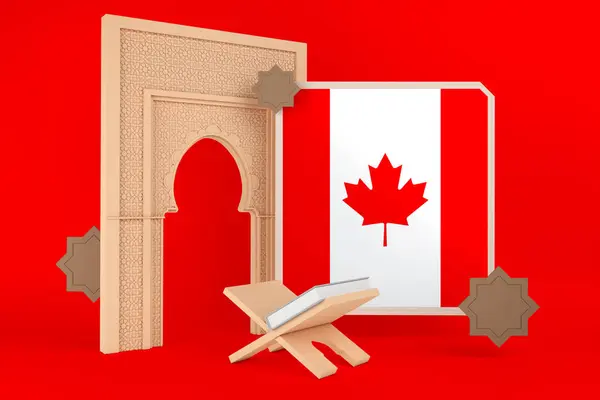Ramadan Canada Vlag Islamitische Achtergrond — Stockfoto