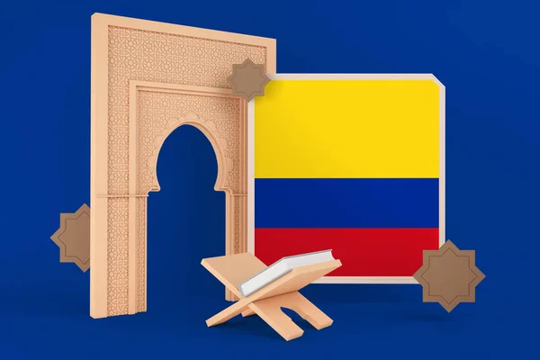 Флаг Колумбии Рамадана Исламское Происхождение — стоковое фото