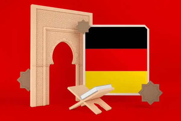 Ramazan Almanya Bayrağı Slam Arkaplanı — Stok fotoğraf