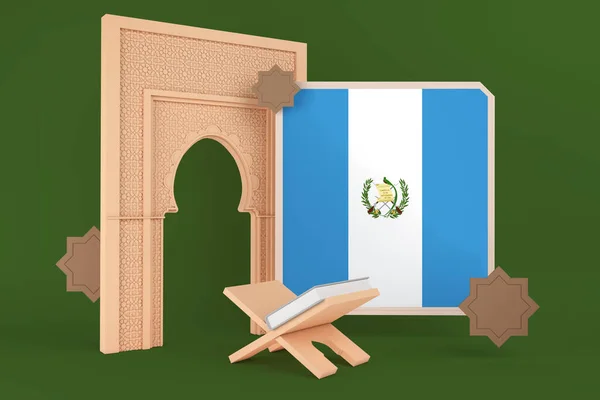 Прапор Гватемали Ісламське Тло — стокове фото