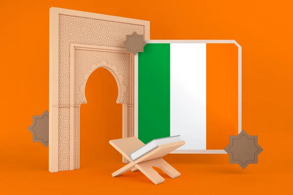Прапор Ірландії Рамадан Ісламське Тло — стокове фото