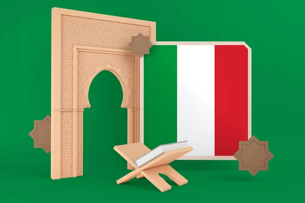 Ramadan Italy Flag Islamic Background — Stock Photo, Image
