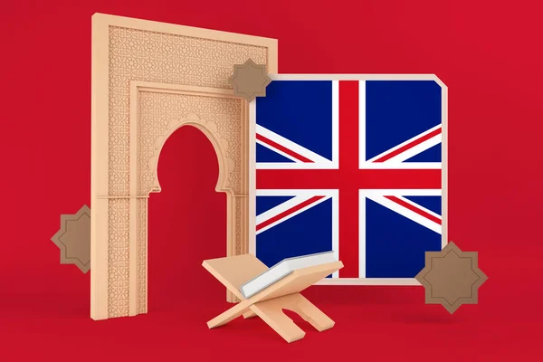 Ramadan United Kingdom Flag Islamic Background — Stock Photo, Image