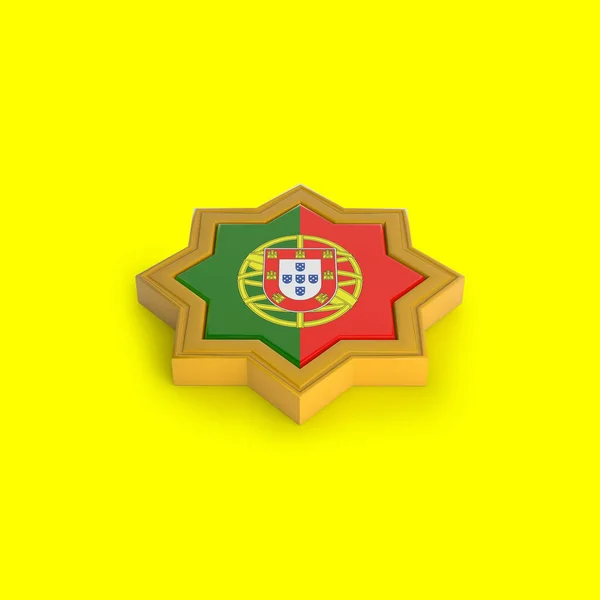Bandeira Portugal Quadro Islâmico — Fotografia de Stock