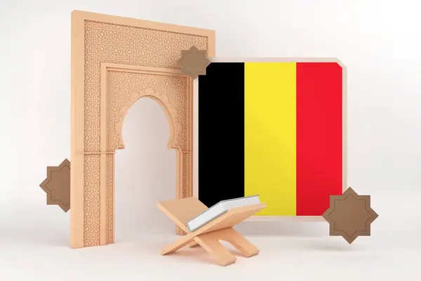 ラマダーンのベルギーとイスラムの背景 — ストック写真
