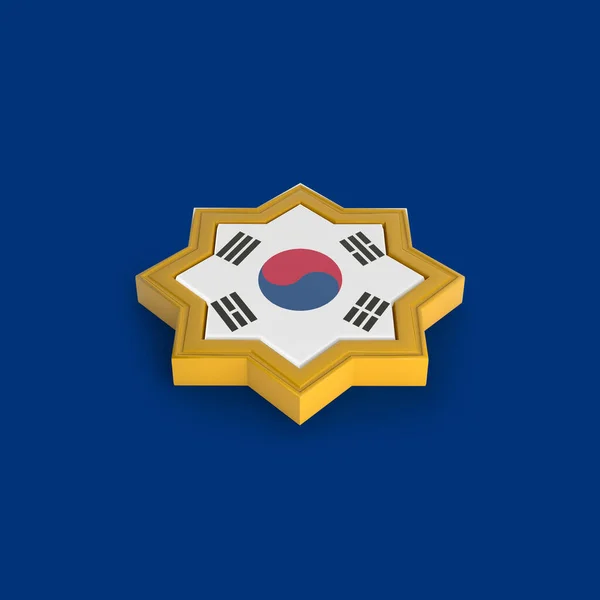 Σημαία Νότιας Κορέας Ισλαμικό Πλαίσιο — Φωτογραφία Αρχείου