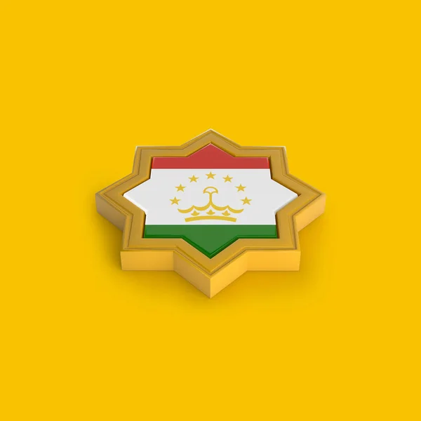 Tádzsikisztán Zászló Iszlám Keret — Stock Fotó