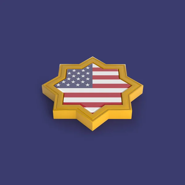United States Flag Islamic Frame — Stock Photo, Image