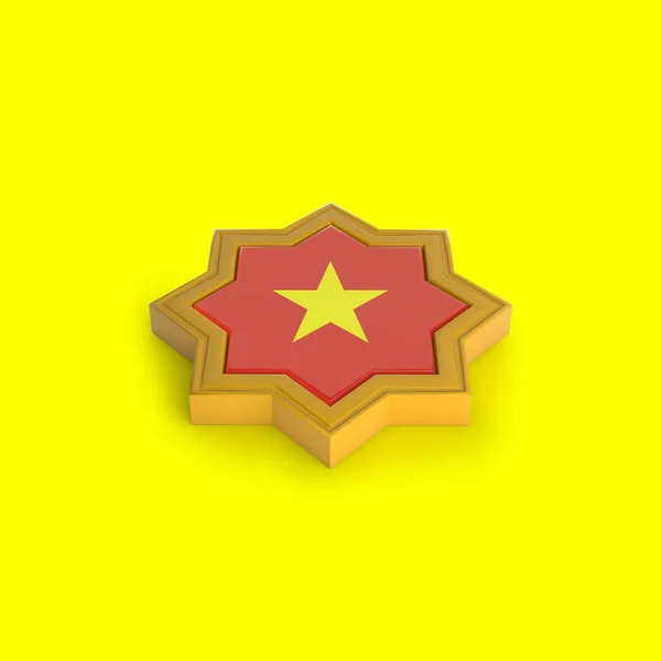 Vietnam Flagga Islamisk Ram — Stockfoto