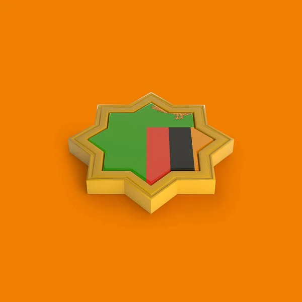 Zâmbia Bandeira Quadro Islâmico — Fotografia de Stock