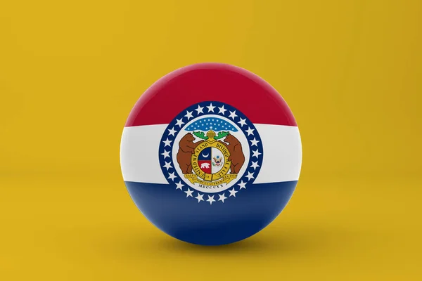 Ikona Flagi Missouri — Zdjęcie stockowe