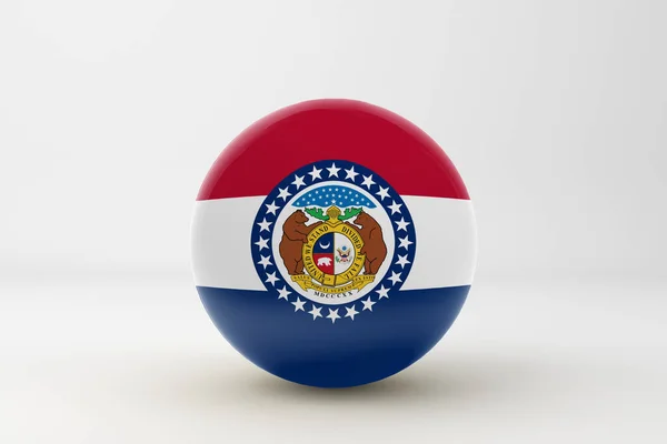 Missouri Vlajka Bílém Pozadí — Stock fotografie