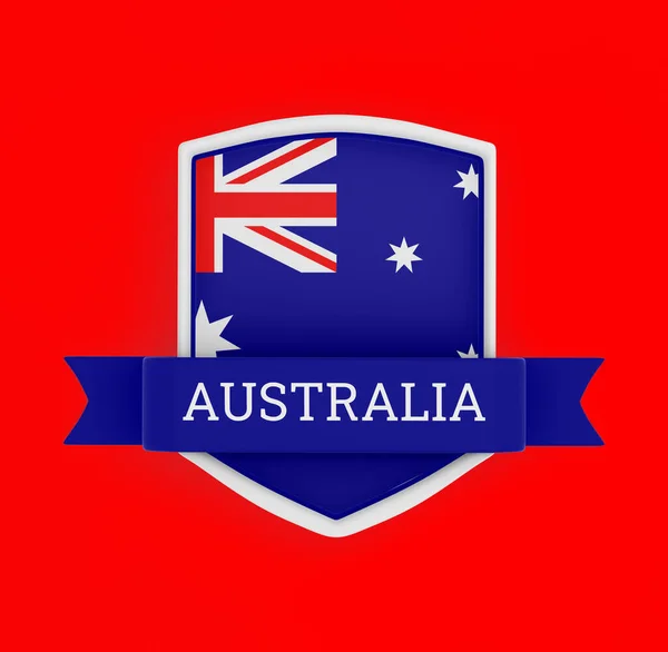 带有条带横幅的澳大利亚国旗 — 图库照片