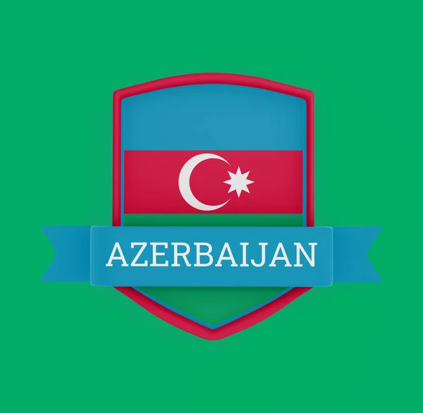 Azerbajdzsán Zászló Szalagzászlóval — Stock Fotó