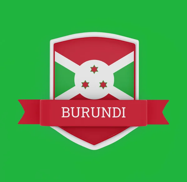 Bandeira Burundi Com Bandeira Fita — Fotografia de Stock