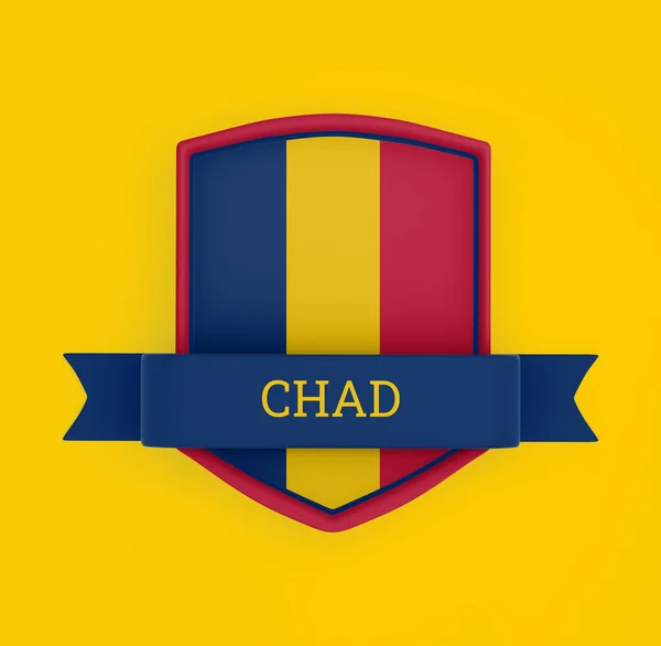 Bandera Chad Con Bandera Cinta —  Fotos de Stock