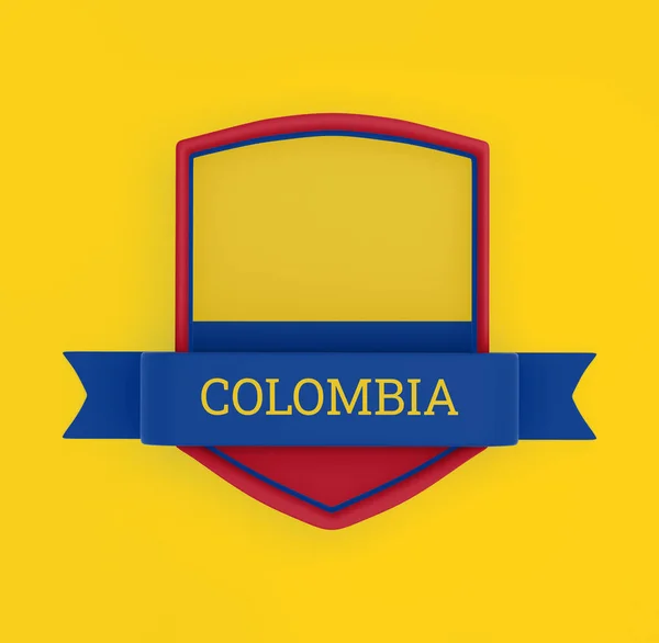Colombia Flagga Med Band Banderoll — Stockfoto