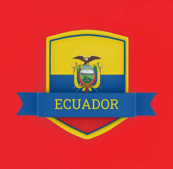 Ecuador Flagge Mit Schleife Banner — Stockfoto