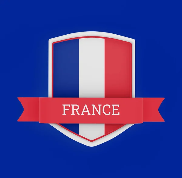 Frankrijk Vlag Met Lint Banner — Stockfoto