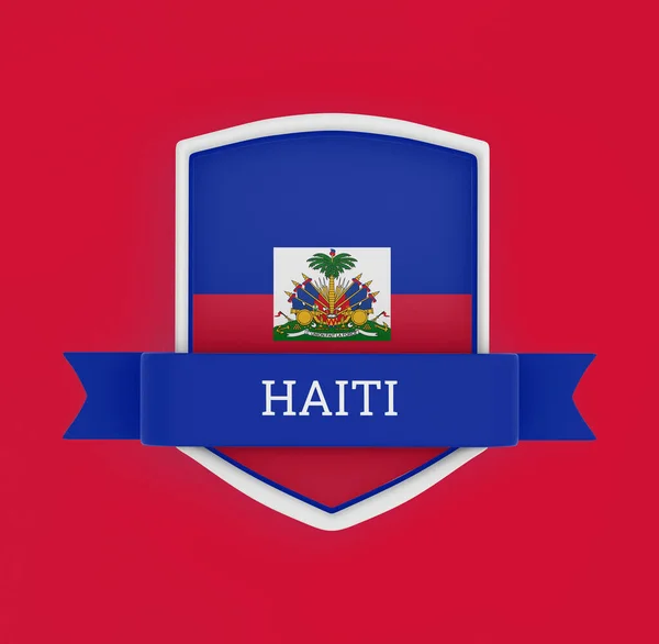 Bandera Haití Con Bandera Cinta — Foto de Stock