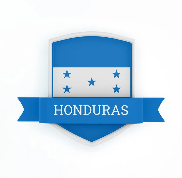 Honduras Flagga Med Banderoll — Stockfoto