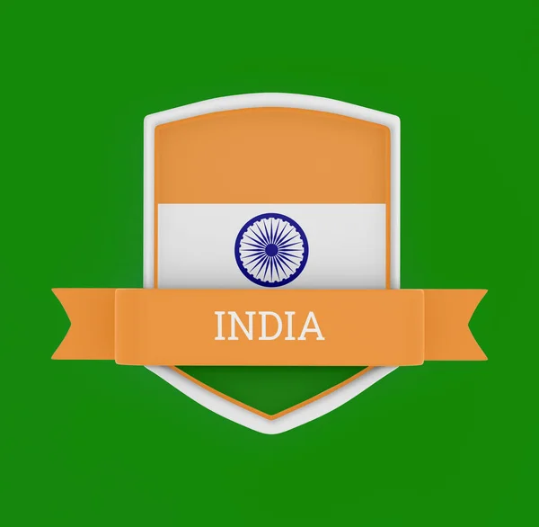 Bandera India Con Bandera Cinta — Foto de Stock