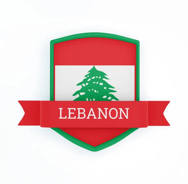 Libanon Flagge Mit Schleife Banner — Stockfoto