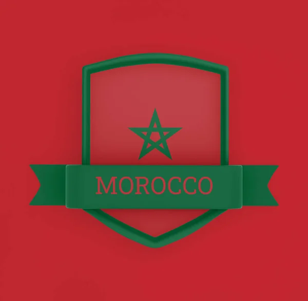 Drapeau Maroc Avec Bannière Ruban — Photo