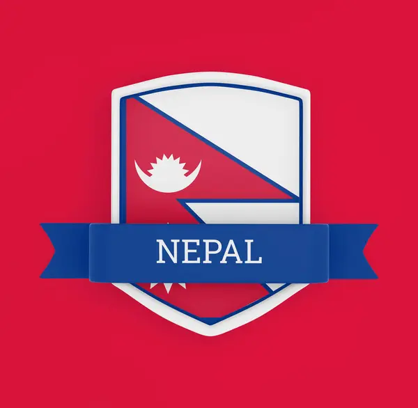 Flaga Nepalska Wstążką — Zdjęcie stockowe