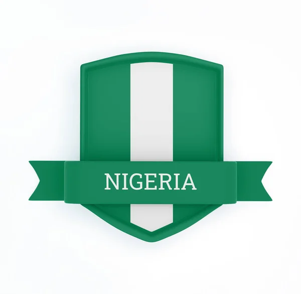 Nigeria Bandiera Con Nastro Banner — Foto Stock