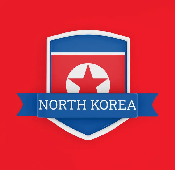 North Korea Flag Ribbon Banner — Stock Photo, Image