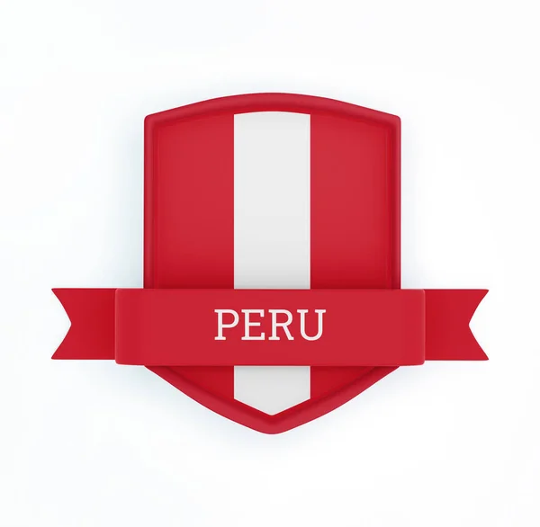 Peru Flagga Med Band Banderoll — Stockfoto