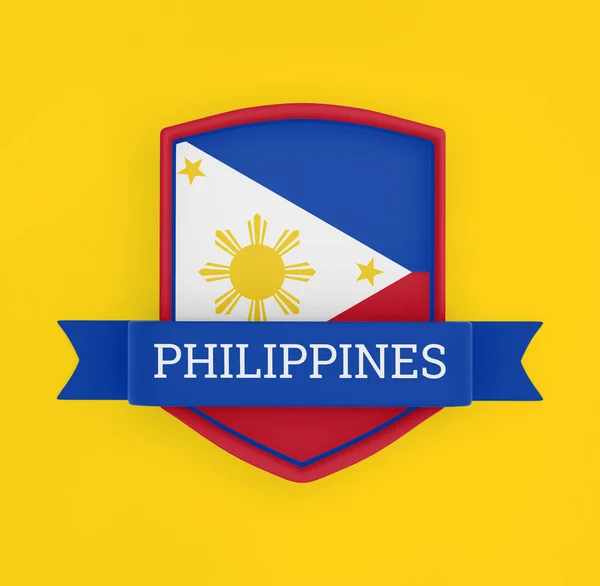 Filippijnen Vlag Met Lint Banner — Stockfoto