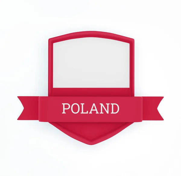 Bandeira Polônia Com Bandeira Fita — Fotografia de Stock