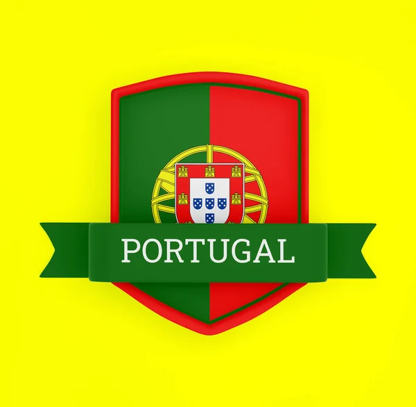 Drapeau Portugal Avec Bannière Ruban — Photo