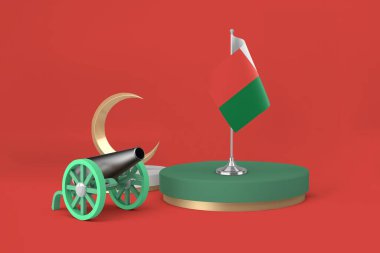 Ramazan ayında Madagaskar topu ve Hilal 3D görüntüleme