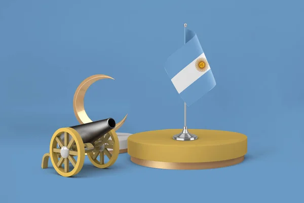 Ramadan Argentina Cannon Und Crescent Rendering — Stockfoto