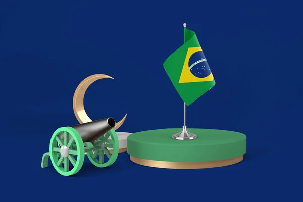 Ramadan Brasile Cannone Mezzaluna Rendering — Foto Stock