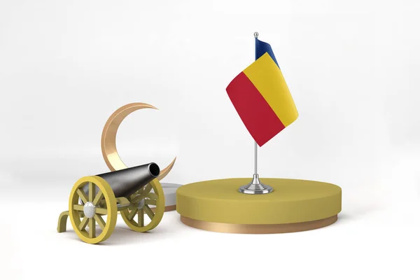ラマダーン月のルーマニア大砲とクレセント — ストック写真