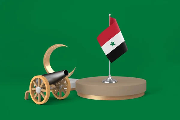 Ramadan Syria Cannon Półksiężyc Renderowania — Zdjęcie stockowe